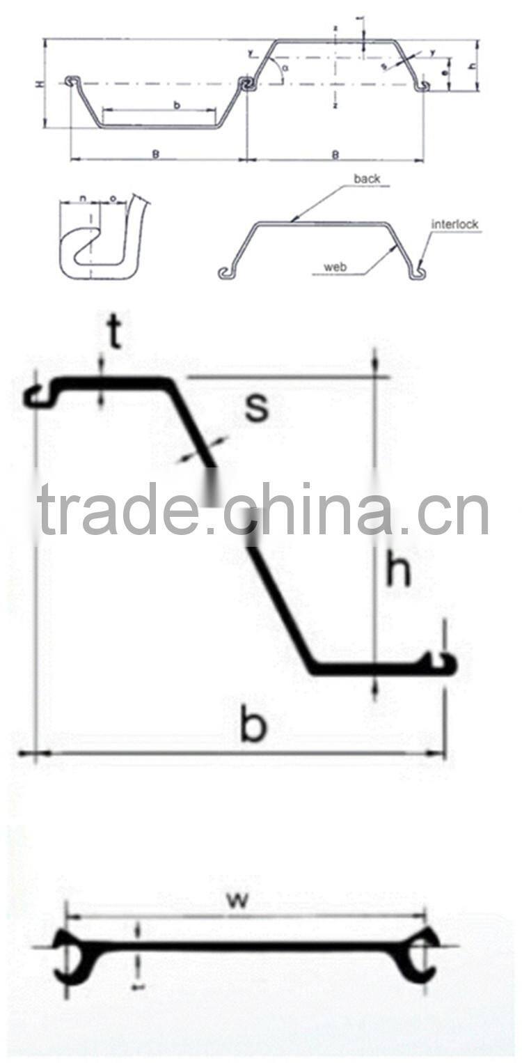 Hot Sale! High Quality! Different types of Steel sheet piles U type Z type