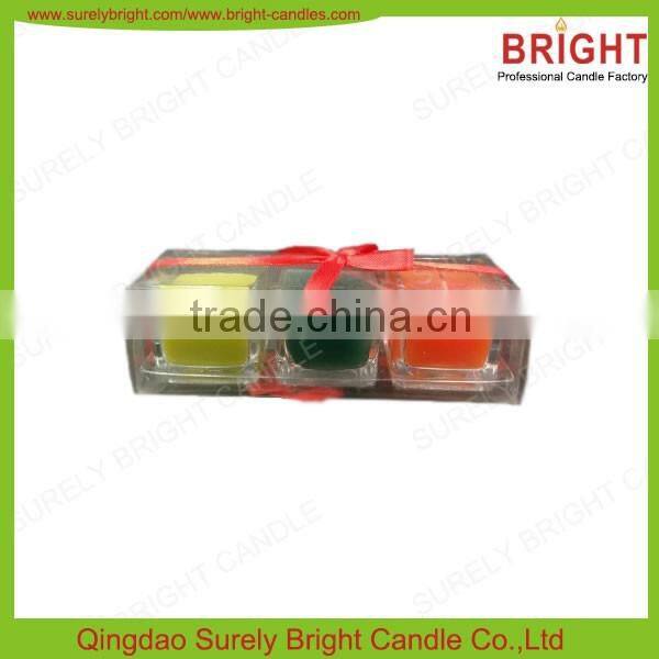 hot sale square glass jar candles scented