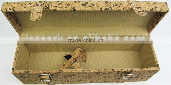 wine box made of cork fabric, cork box for wine packing