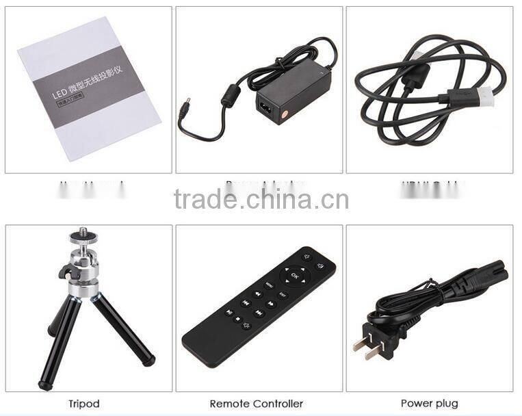 Digital Projector DLP Style Mini Projector with Built-in Battery Support Smartphone