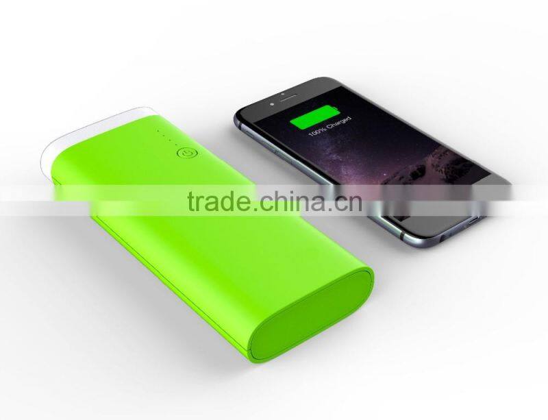 colorful coating printed mobile portable charger power bank with 3 usb output and led lamp