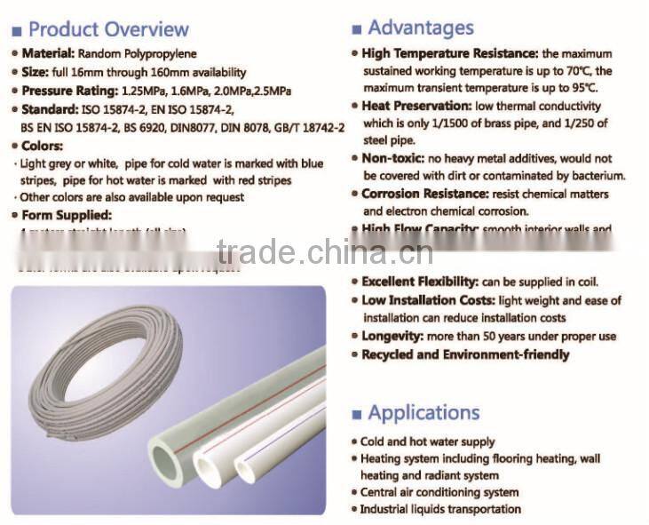 PPR pipe/PPR Water Supply pipe/ PPR conduit