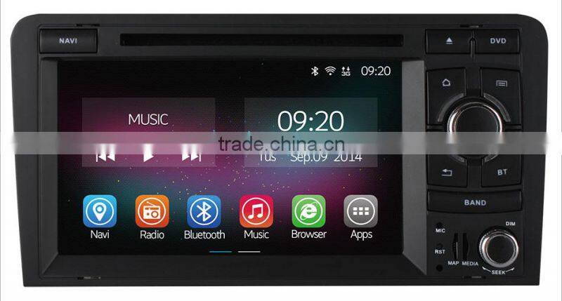 Newest Pure Android 4.4 up to android 5.1 for Audi S3 A3 Car DVD GPS Quad Core RK3188