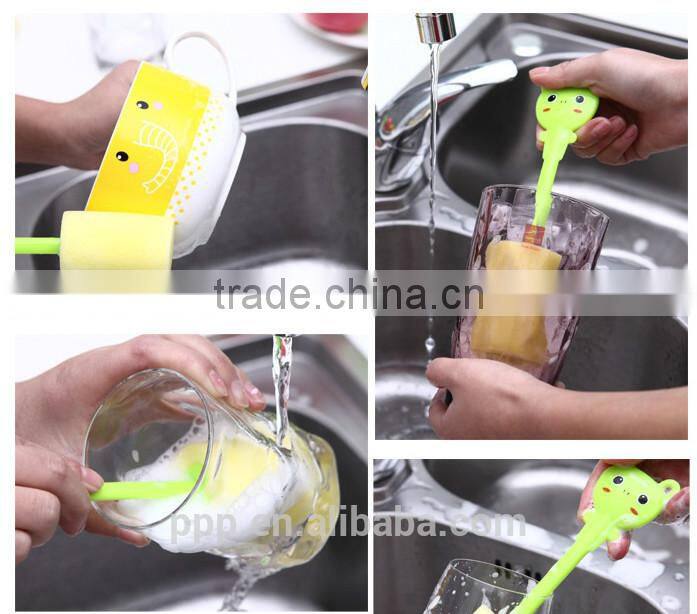 bear shaped sponge cup cleaning brush children color sponge bottle cleaning brushes