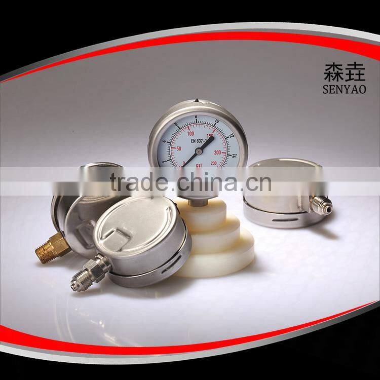 Half SS304 oil filled pressure gauge