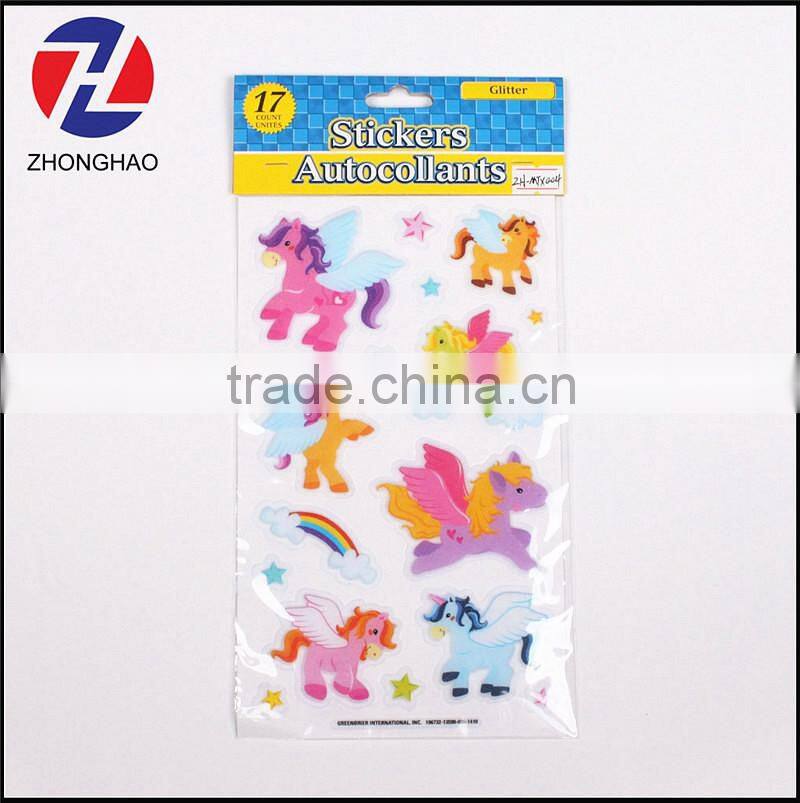 Promotional wholesale custom different animals puffy sticker