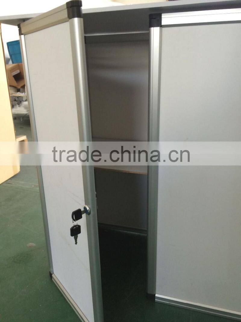 2016 hotsales Aluminum promotion counter,promotion table,exhibition desk with door