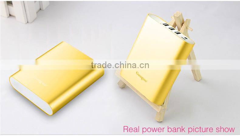 Guoguo New Design 3USB 2.4A outputs quick charge 10400mAh portable Travel power bank for xiaomi