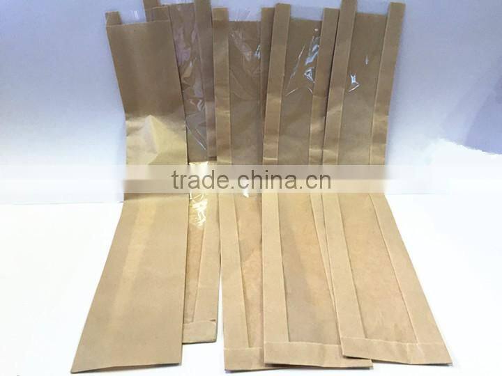 good quality quick delivery kraft paper bags for long bread with clear window