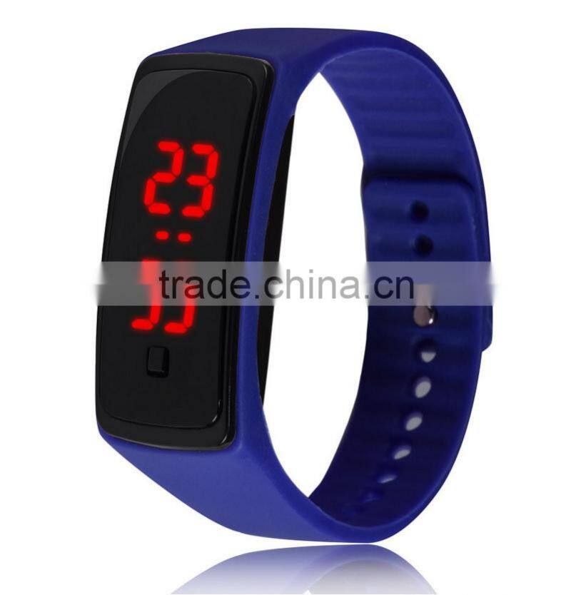 Sports style unisex silicone led light wristwatch electronic watch