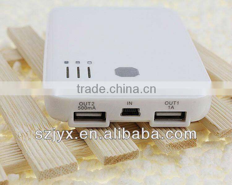 5000mah 2 USB Power Bank Portable External Battery Pack for iphone 5S 5C