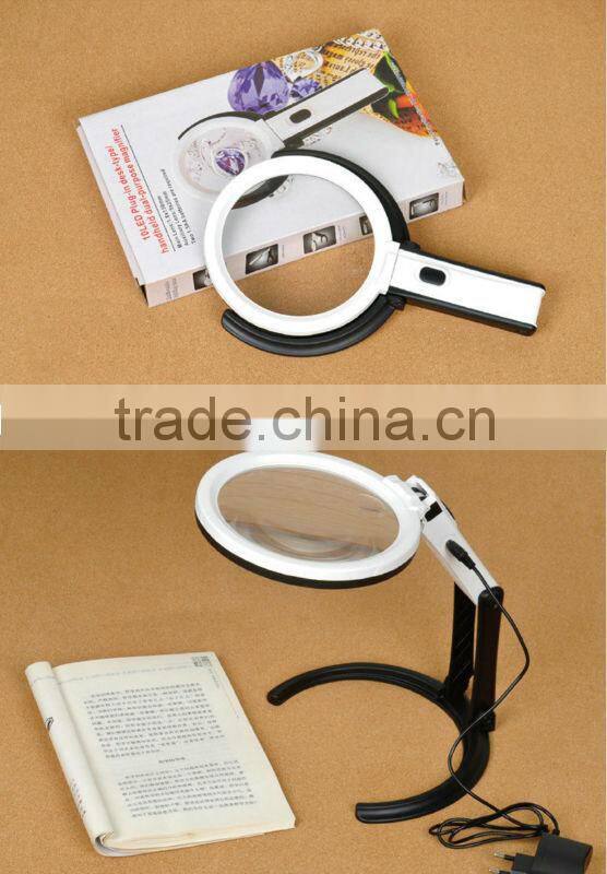 10 LED Desktop Digital magnifier Lamp