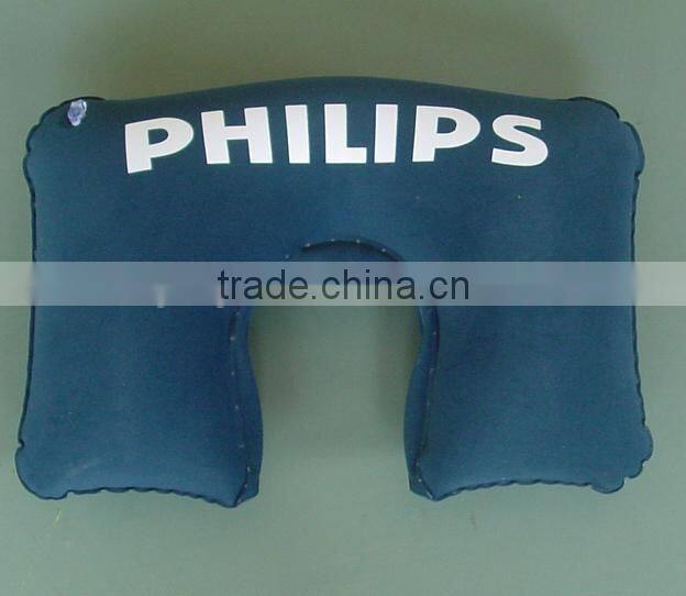 Promotional inflatable bolster car and bath neck pillow