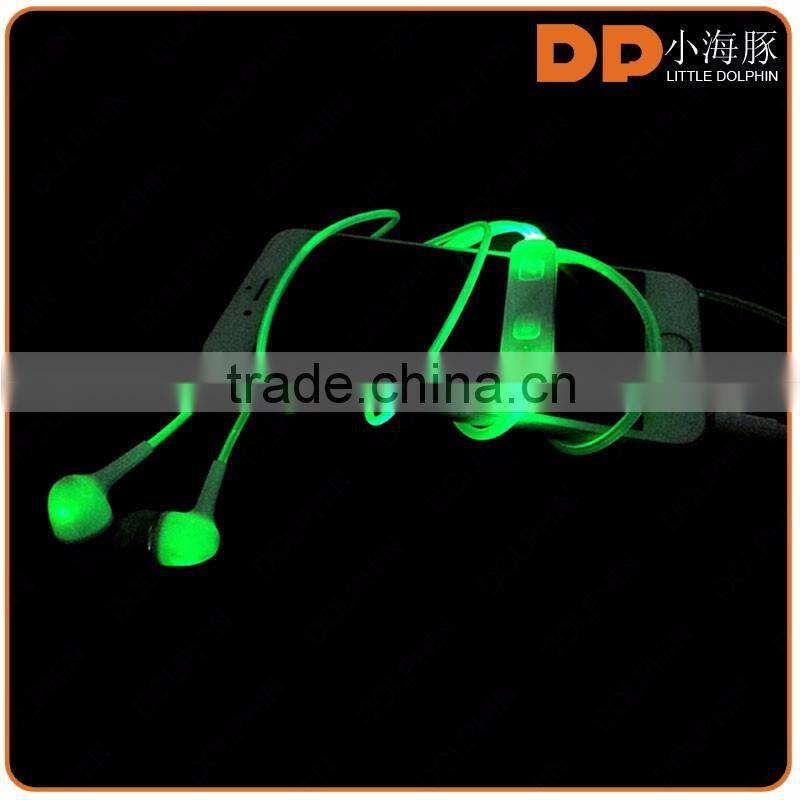 2016 christmas promotion earphone color change earphone for xiaomi mobile phone