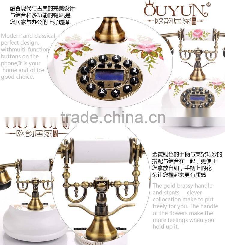 Popular wooden Telephone With Caller ID Vintage Corded Telephone