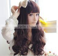 hot sale high quality dark brown long curly wig