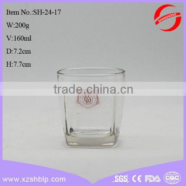 square logo printed Glass Water Bottle Glass Cup