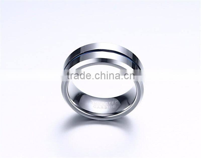 8 mm Two Tone Tungsten engagement band ring
