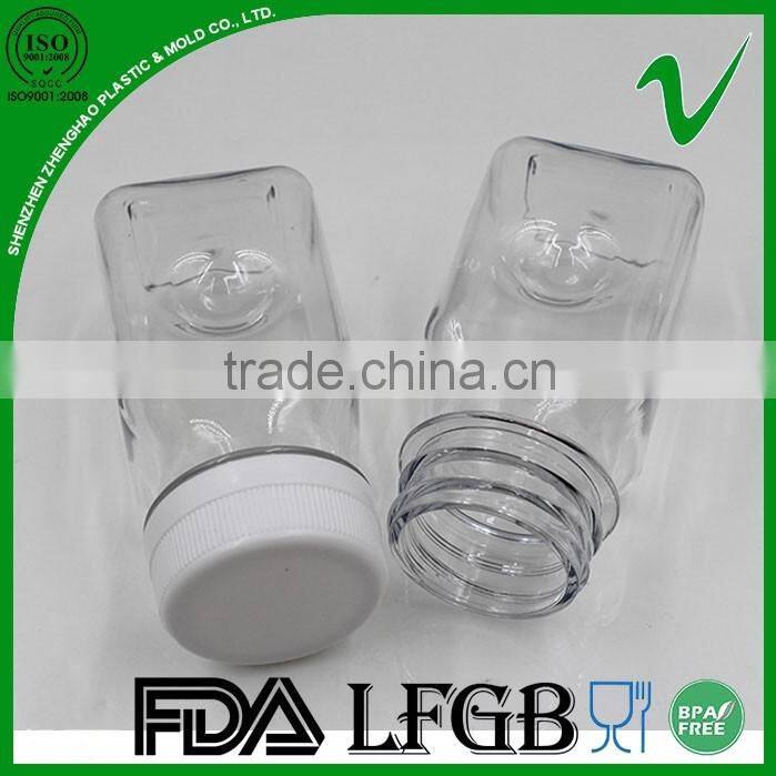 PET square empty juice packaging Wholesale 100ml PET bottle with food grade