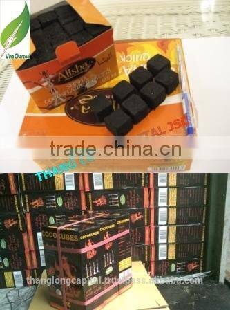Non-smoke high calorific value coconut shell charcoal briquettes use for hookah shisha