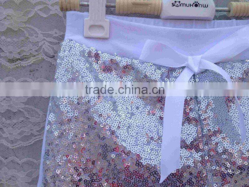 Wholesale Kids Shorts With Bow Knot High Quality Baby Sequin Shorts Petti Short Pants With Stretchy Cotton Shorts