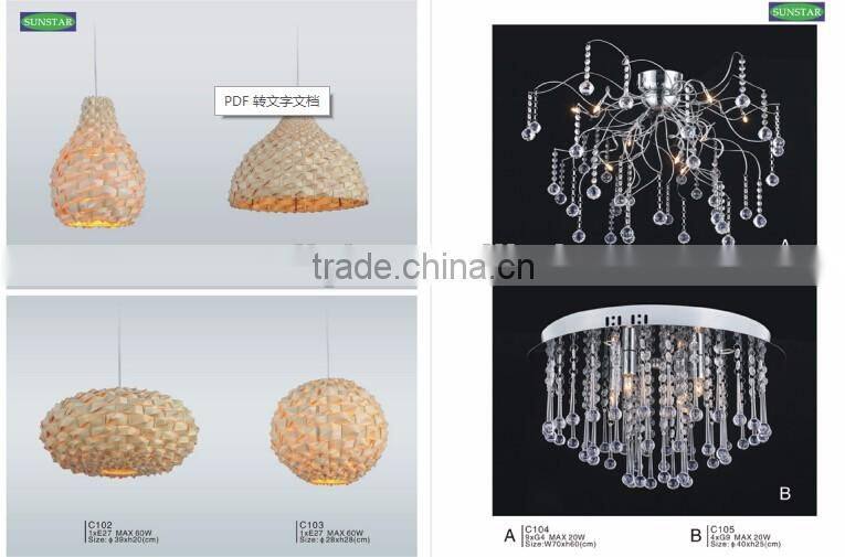 Decorative Handmade Wood Bamboo Pendant Light/Lamp Modern Chandelier