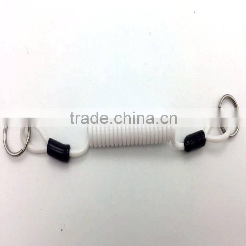 plastic spring wire coil tool lanyard with loop and O-ring