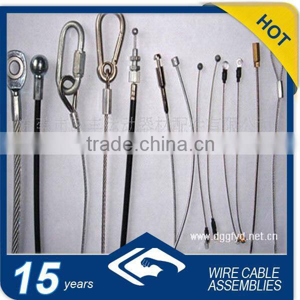 Aircraft cable with ball thimbel /carabiner/eyelet