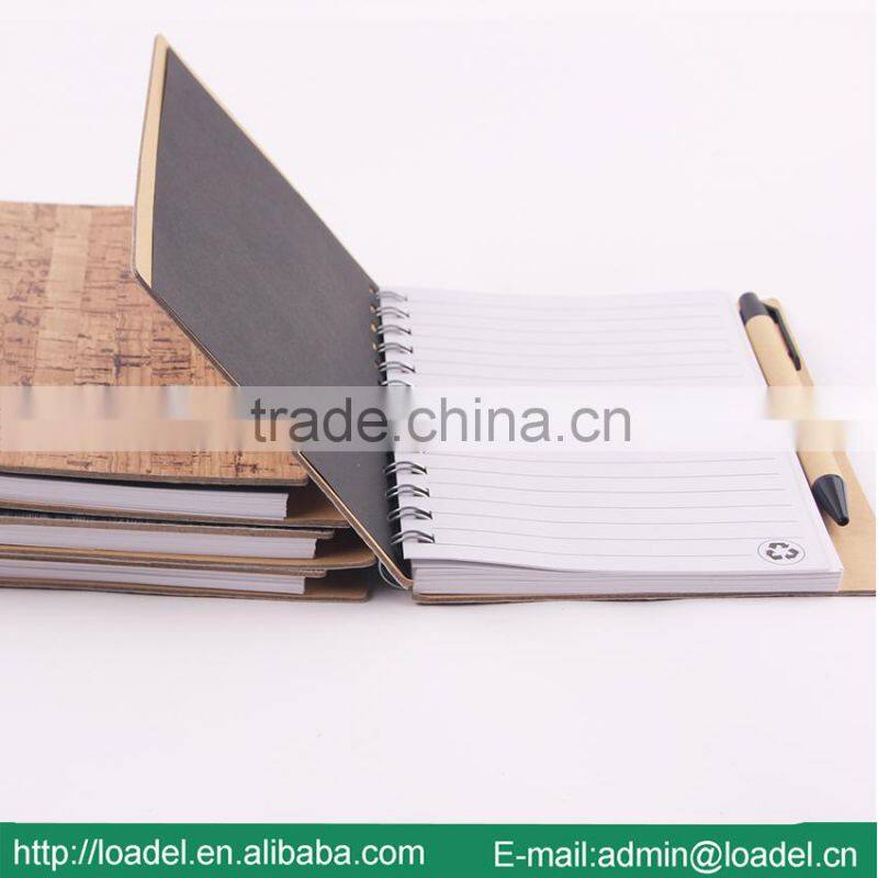 Advertised logo recycle paper notebook with Eco ballpen attached