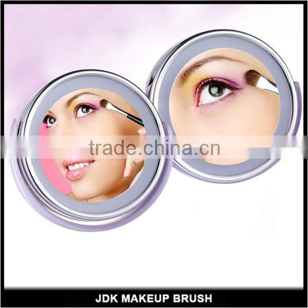 LED makeup mirror ,5 times magnifying double side cosmetic mirror with touch screen switch