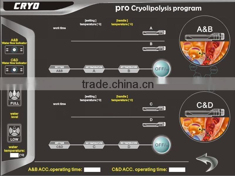 4 Fat Freezing Pads + 2 Cryo Handles Cryolipolysis weight loss product, liposuction cryolipolysi machine