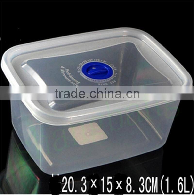 Transparent rectangular plastic disposable food container with different size