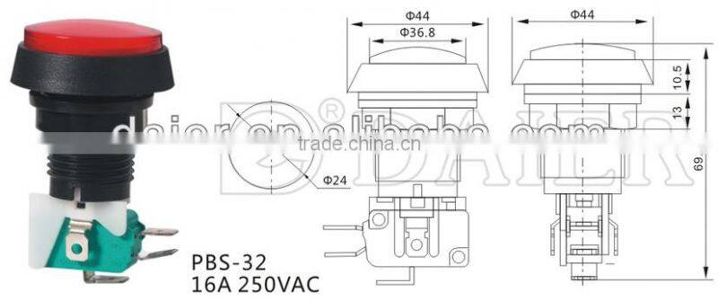PBS-32 16A 250VAC 24mm micro push switch