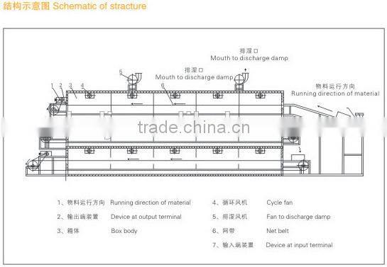 Mesh belt dryer for coal balls drying