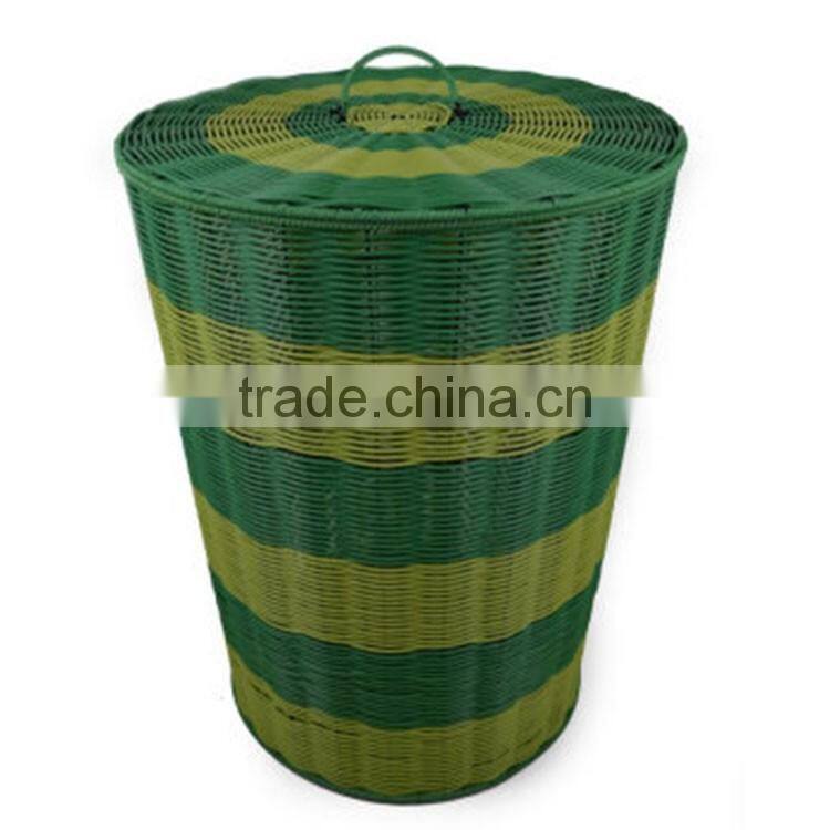 S&D laundry basket,pe rattan handmade storage basket made in China