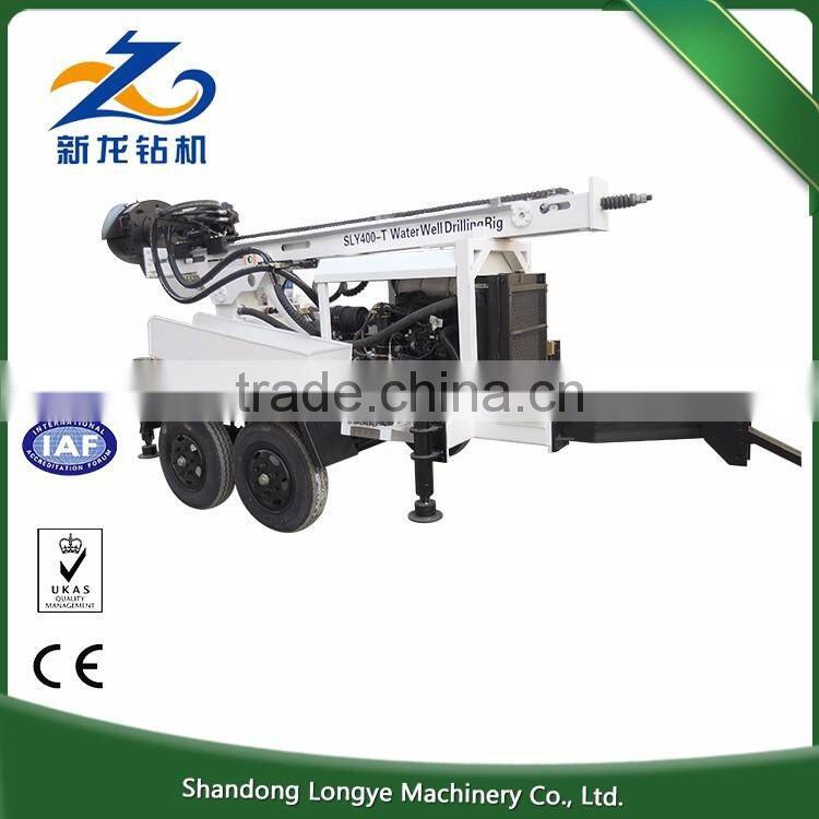 Diesel engine 200m depth trailer mounted water well drilling rig, Trailer mounted truck water well drilling rig