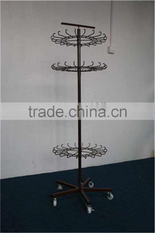 Multi-tier Rotating Free-standing Metal Hanging Hook Rack