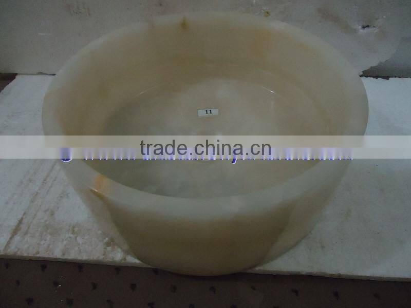 NICE & SHINE PURE WHITE ONYX ROUND BOWL SHAPED SINKS AND BASINS