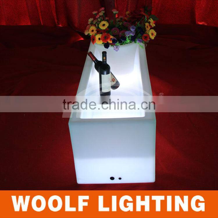 large led illuminated rectangular plastic bucket