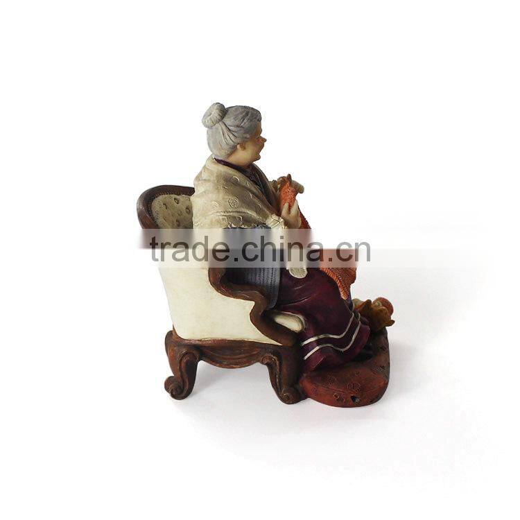 2015 handmade crafts resin grandma figurine