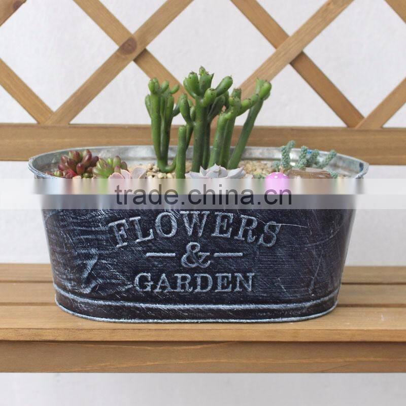 cheap shabby indoor oval shape balcony flower pots for succulent plants
