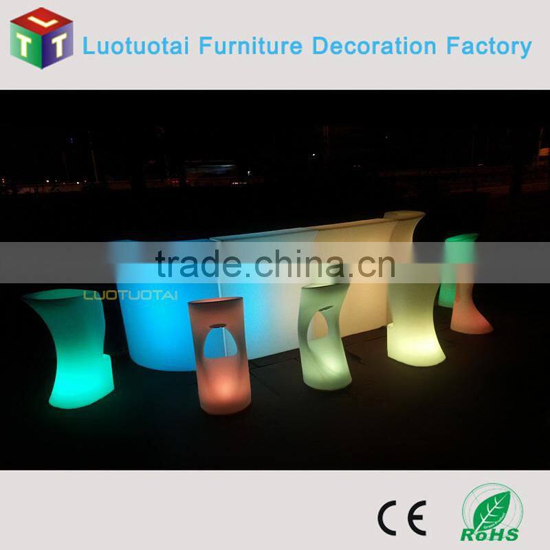 PE plastic/remote control/RGBW glow bar furniture/event nightclub LED Bar Counter
