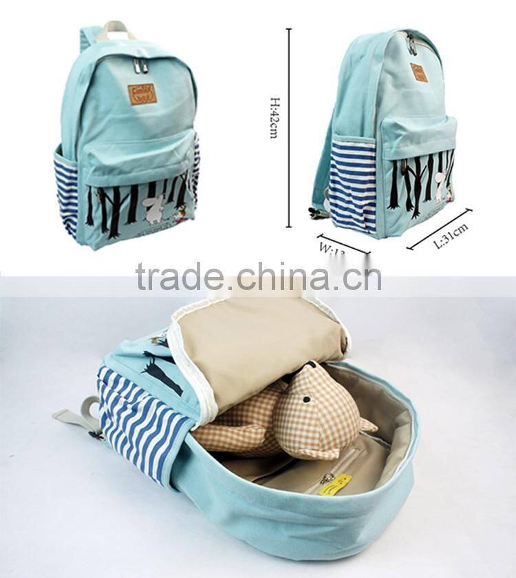 Unisex Fashionable Canvas Zip Bohemia Boho Style Backpack School College Laptop Bag for Teens Girls Boys Students