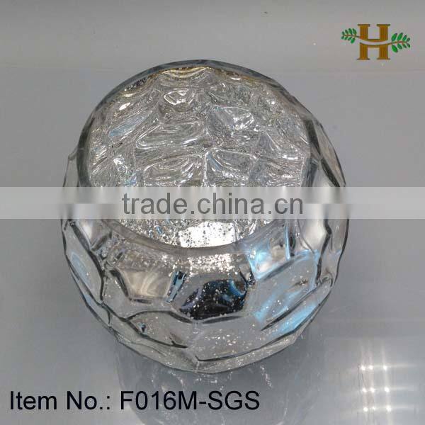Hot Sale Handmade Mercury Glass Vase Ball Silver Vase