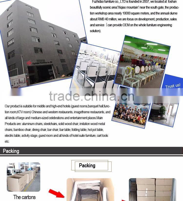 Foshan furniture stainless steel with glass top table for dining hotel