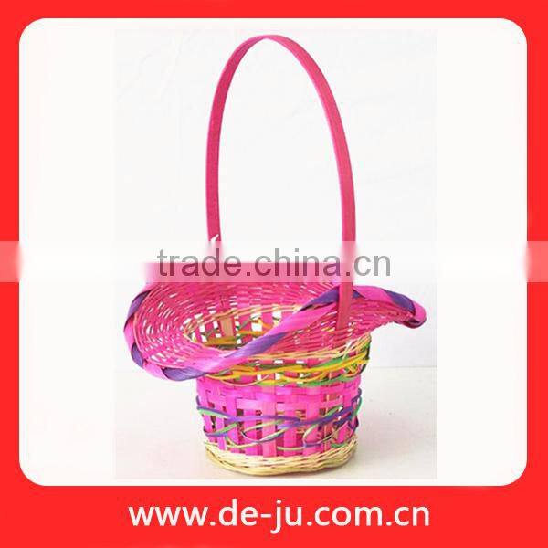 Specialty Provide Handmade Knit Natural Bamboo Basket Promotion Easter Basket