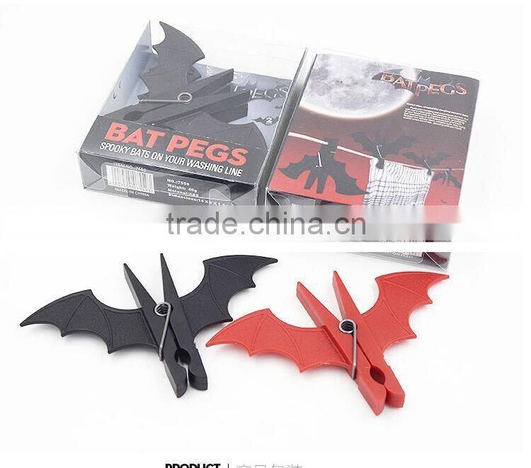 Factory Direct Creative Batman Plastic Clothes pin Home Black Batman Shape Plastic Clothes Pegs