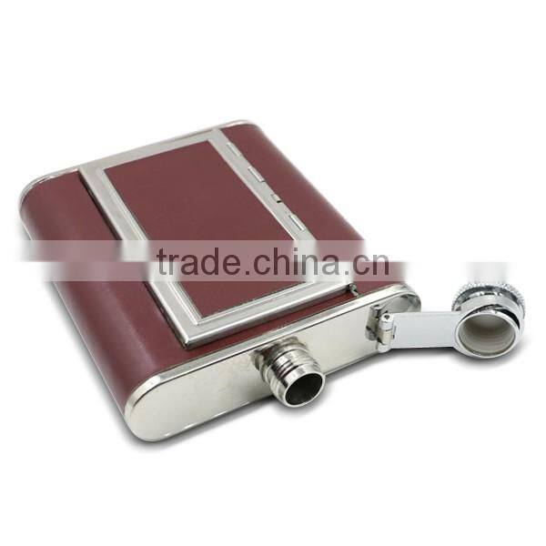 Stainless steel wine bottle , Leather hip flasks