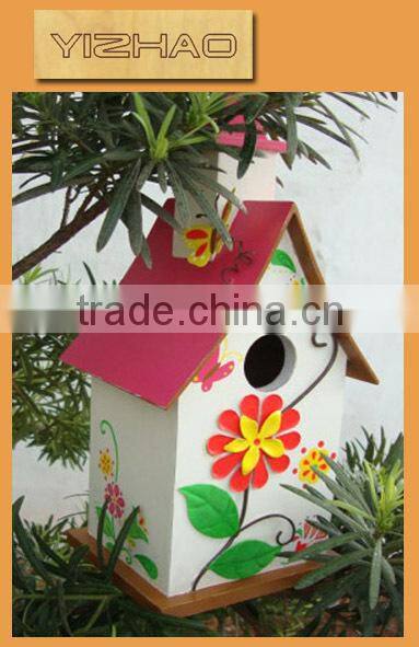 Outdoor Decorative Wooden Bird House Wholesale YZ-1201001
