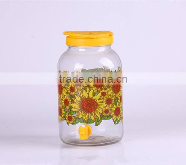clear airtight glass orange juice dispenser with plastic seal